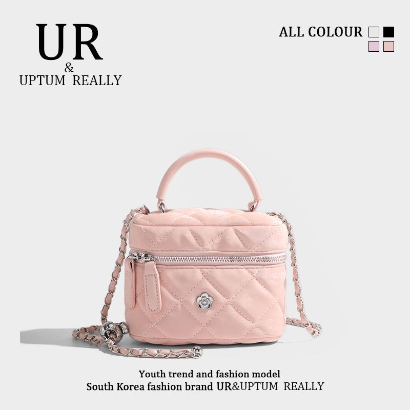 UR Camellia Ling Grid Chain pour femmes 2024 Nouvelle mode Sac à bandoulière simple polyvalent avec boîte à main_voghion.com