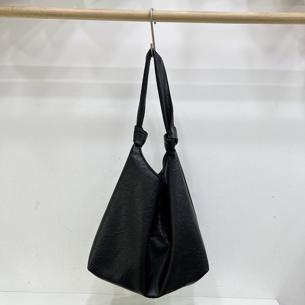 Obi Korea Large Capacity Soft Leather Underarm Commuter Versatile Handbag Simple Single Shoulder Shopping Tote Bag_voghion.com