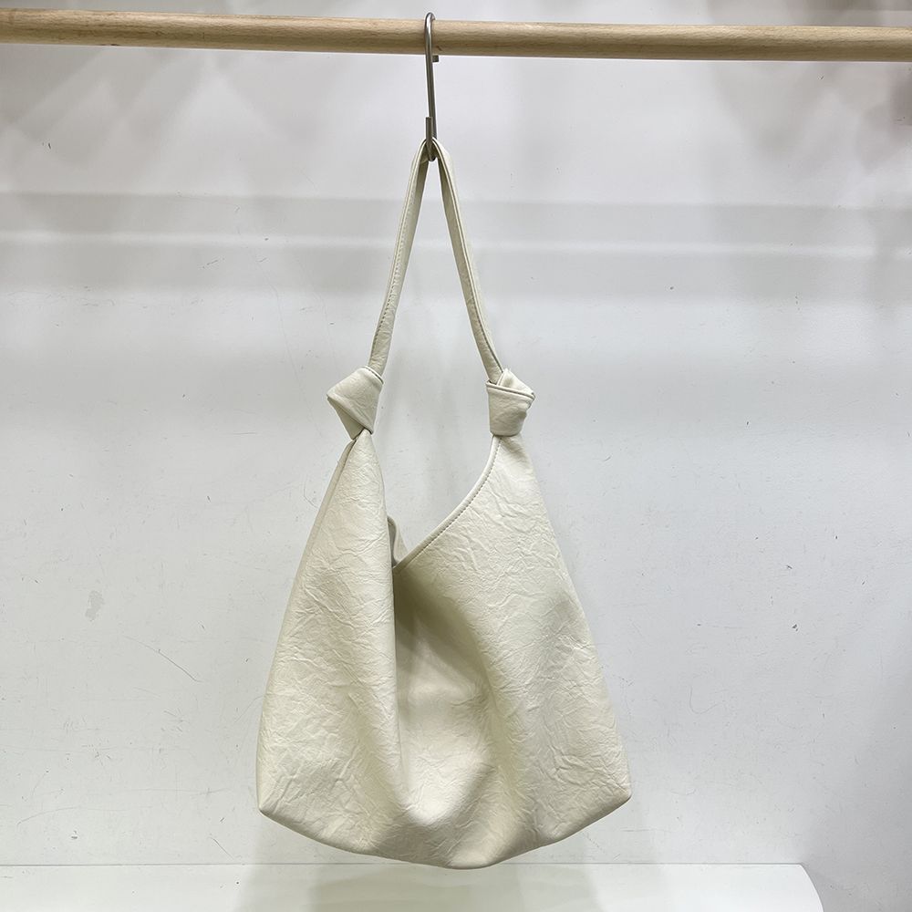 Obi Korea Large Capacity Soft Leather Underarm Commuter Versatile Handbag Simple Single Shoulder Shopping Tote Bag_voghion.com