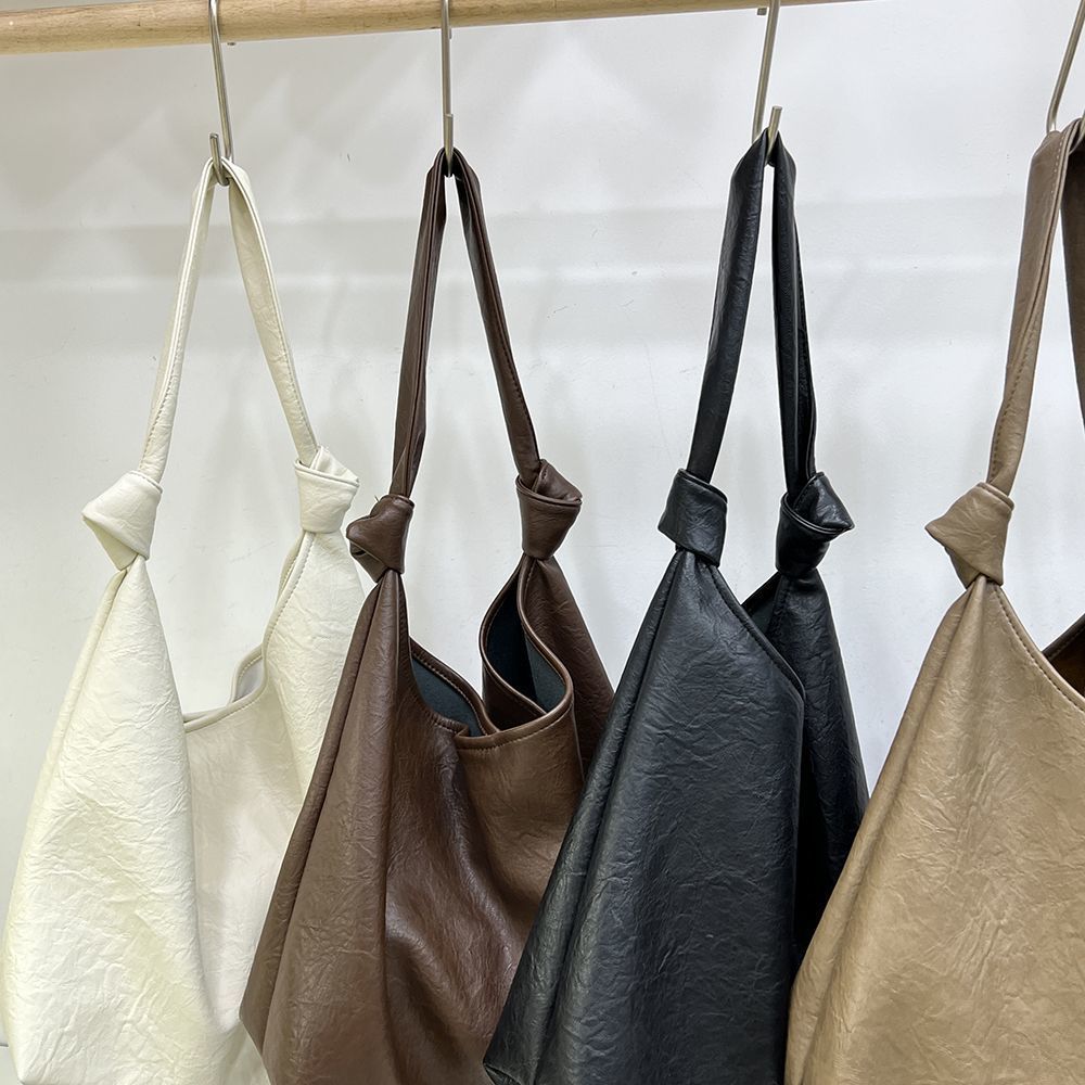 Obi Korea Large Capacity Soft Leather Underarm Commuter Versatile Handbag Simple Single Shoulder Shopping Tote Bag_voghion.com
