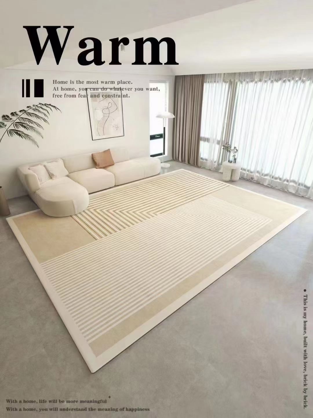 Stueteppe, ingen vask, slettbar, smussavvisende gulvmatte, stort område, luksuriøst, high-end, fortykket, fullt_voghion.com