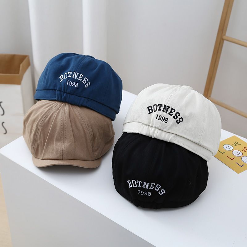 宝宝儿童帽子春秋前进贝雷帽女童男童百搭复古画家鸭舌帽