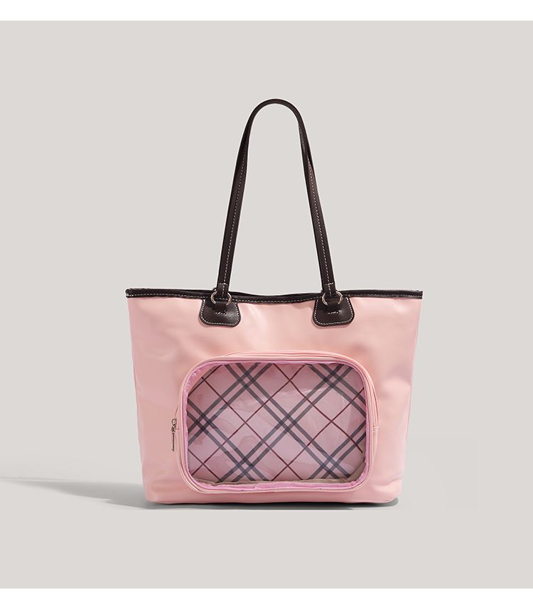 CHARHP&KEJNT borsa tote in stile college con motivo a quadri trasparenti per alleviare il dolore, dolce borsa a tracolla_voghion.com