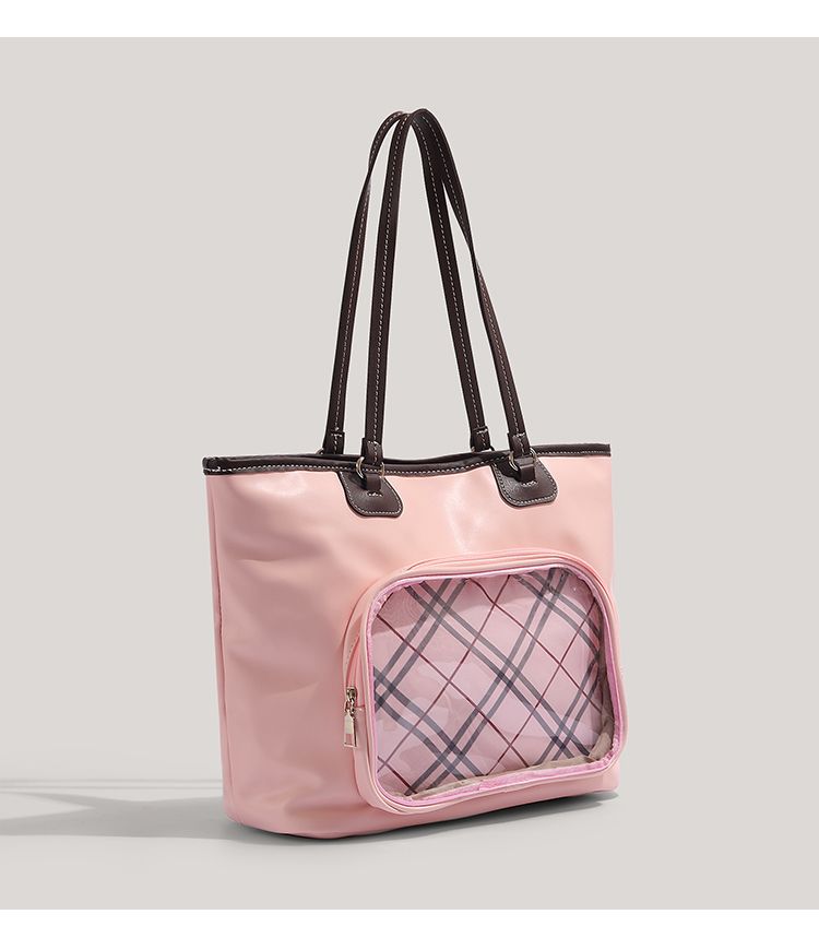 CHARHP&KEJNT borsa tote in stile college con motivo a quadri trasparenti per alleviare il dolore, dolce borsa a tracolla_voghion.com
