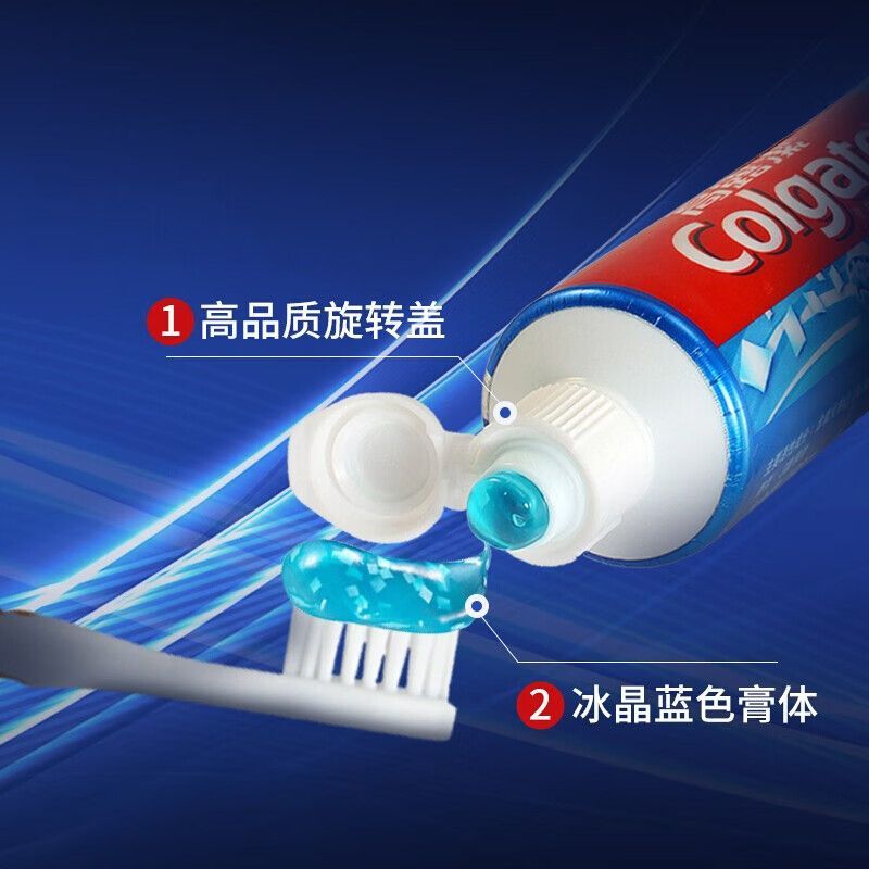 高露洁牙膏冰爽薄荷持久清新口气含氟防蛀绿茶宿舍官方旗舰店正品