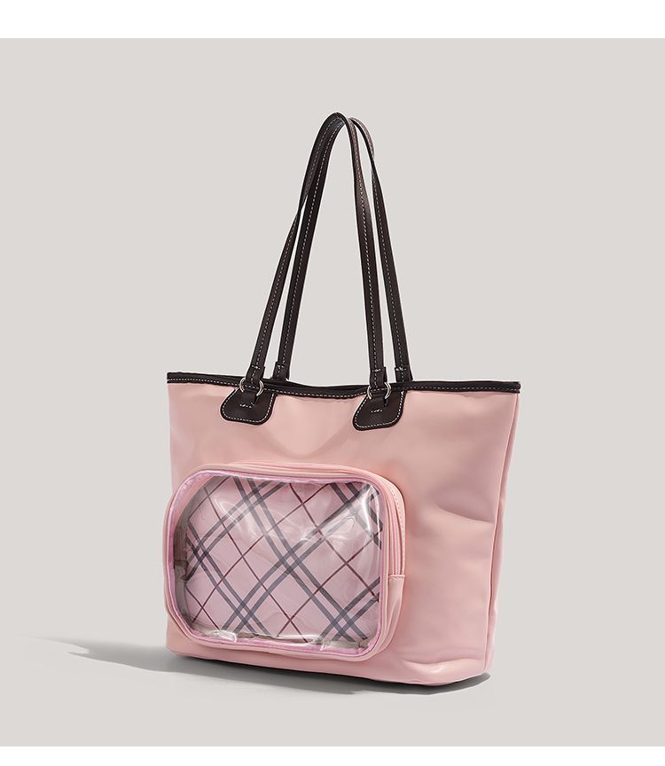 CHARHP&KEJNT borsa tote in stile college con motivo a quadri trasparenti per alleviare il dolore, dolce borsa a tracolla_voghion.com
