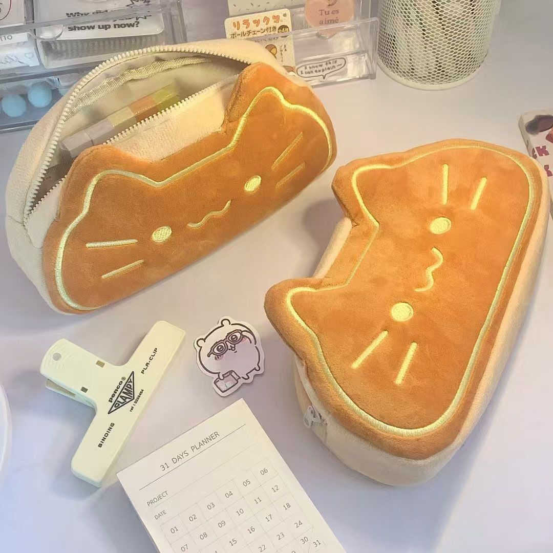 Nouvelle trousse à maquillage et à crayons en forme de chat mignon pour étudiantes, boîte à fournitures scolaires très esthétique, grande capacité de rangement_voghion.com