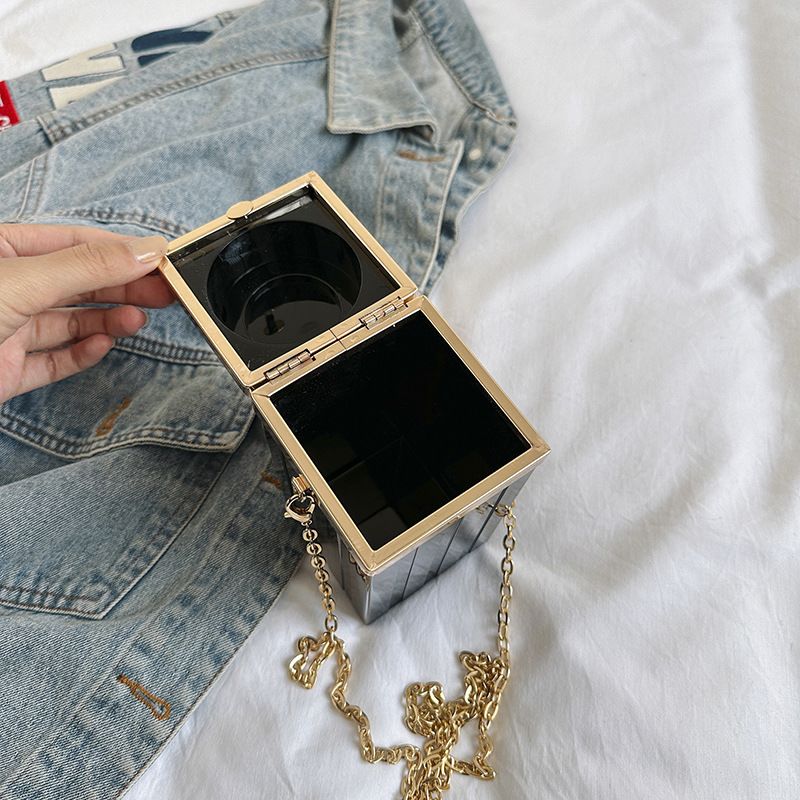 Borsa a tracolla da donna in acrilico personalizzata con rossetto creativo, alla moda, casual, per cellulare, ideale per discoteca e influencer._voghion.com