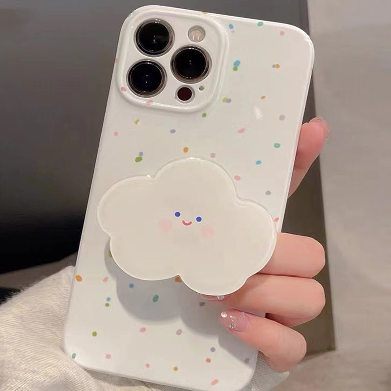 Phone Airbag Stand New White Cute Cloud Cartoon Acrylic Telescopic Adhesive Lazy Desktop_voghion.com