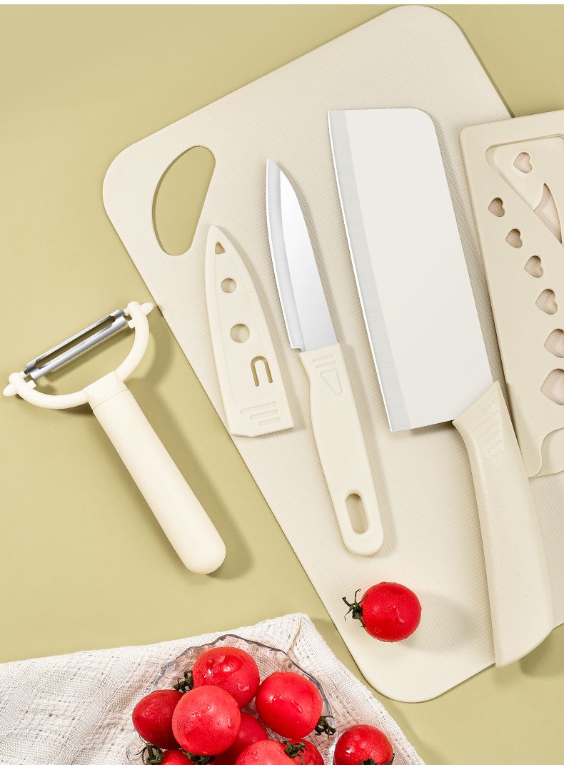 BODES Knife Includes Sharp Chopping Slicing Knife, And Household Cutting Board, A Two-in-one Complete Kitchen Peeler Set_voghion.com
