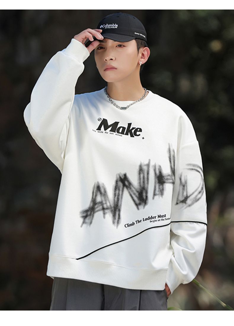 New Spring And Autumn Sweater Crew Neck Korean Version Casual Trend Outer Wear Loose Long-sleeved New Boys Bottoming Shirt Top_viptrois.com