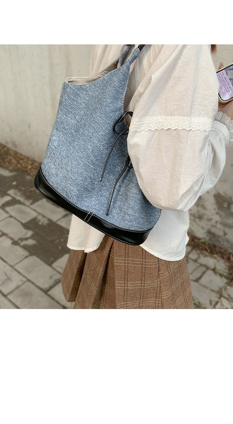 CHARHP&KEJNT Sac fourre-tout à épissure de niche coréenne pour femmes, nouveau sac à bandoulière simple pour les déplacements quotidiens_voghion.com