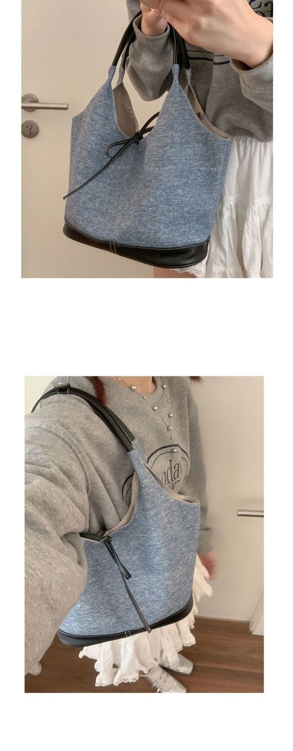 CHARHP&KEJNT Sac fourre-tout à épissure de niche coréenne pour femmes, nouveau sac à bandoulière simple pour les déplacements quotidiens_voghion.com