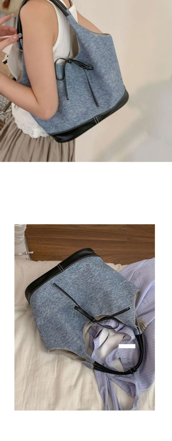 CHARHP&KEJNT Sac fourre-tout à épissure de niche coréenne pour femmes, nouveau sac à bandoulière simple pour les déplacements quotidiens_voghion.com