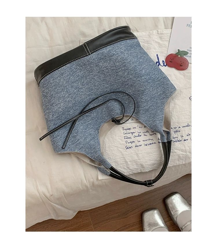 CHARHP&KEJNT Sac fourre-tout à épissure de niche coréenne pour femmes, nouveau sac à bandoulière simple pour les déplacements quotidiens_voghion.com