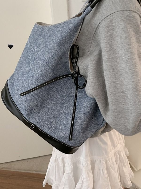 CHARHP&KEJNT Koreaanse niche splicing tote bag voor vrouwen nieuwe woon-werkverkeer enkele schouder oksel_voghion.com