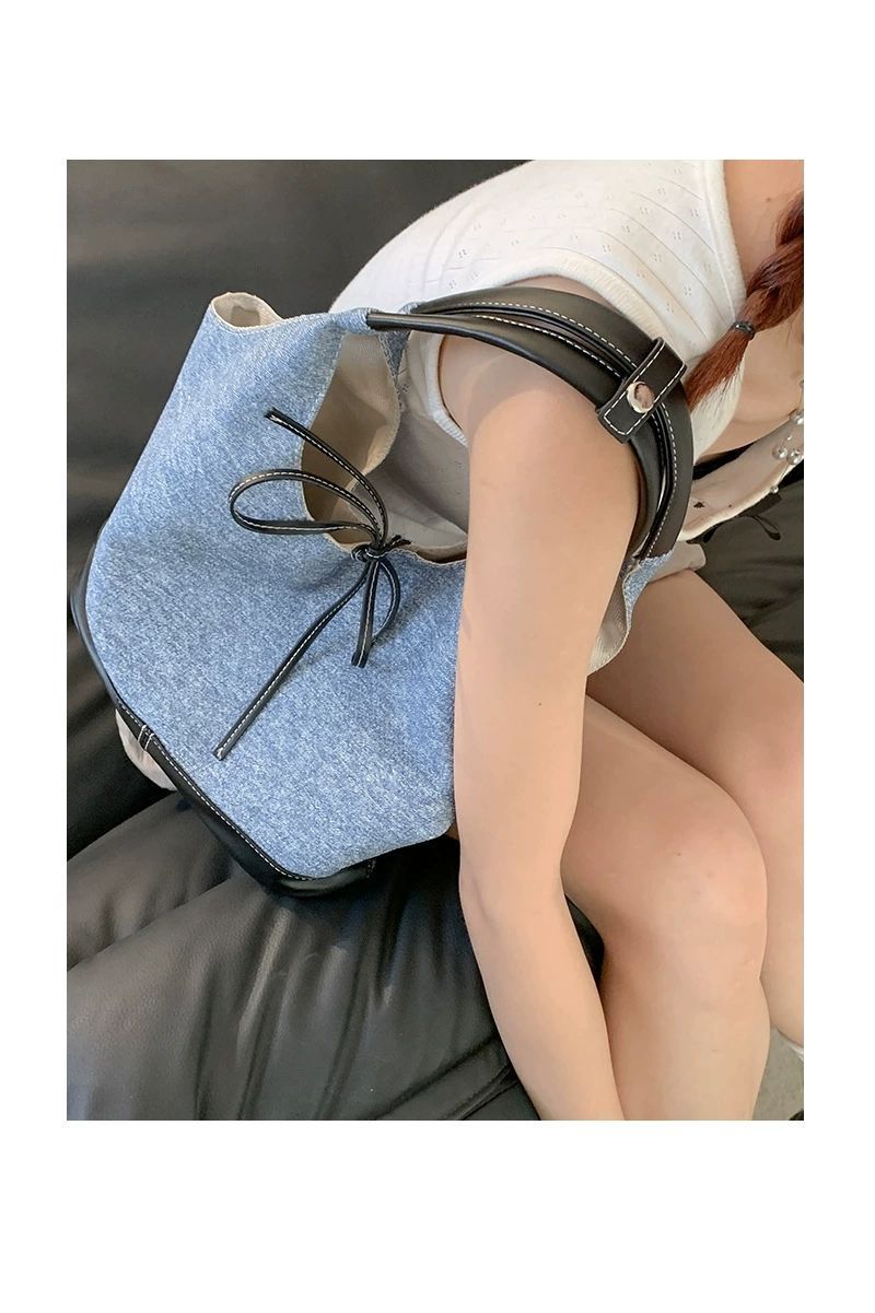 CHARHP&KEJNT Sac fourre-tout à épissure de niche coréenne pour femmes, nouveau sac à bandoulière simple pour les déplacements quotidiens_voghion.com