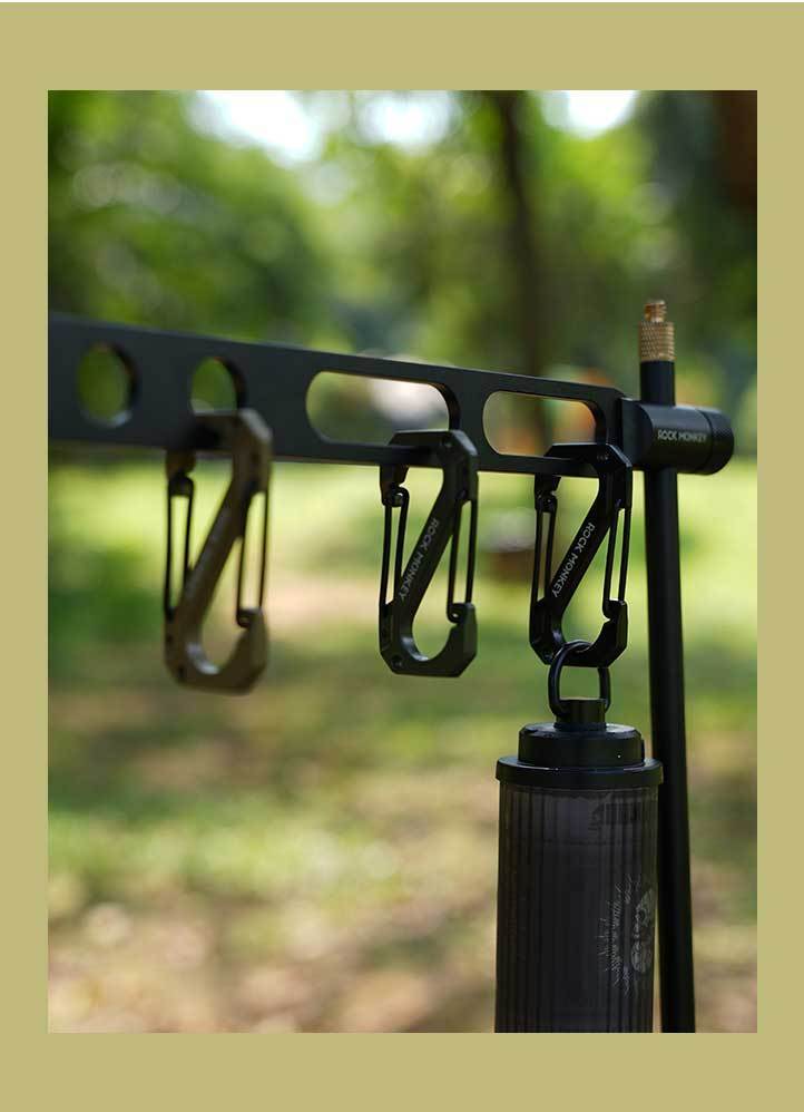 ROCK MONKEY Outdoor Camping D-vormige zinklegering sleutelhanger rugzak waterfles multifunctionele wandelhaak_voghion.com