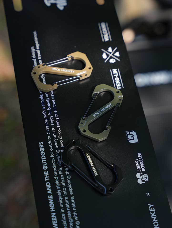 ROCK MONKEY Outdoor Camping D-vormige zinklegering sleutelhanger rugzak waterfles multifunctionele wandelhaak_voghion.com