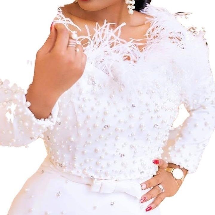 Robe sexy pour femmes avec perles à ongles enveloppées de fesses, nouveau style_voghion.com