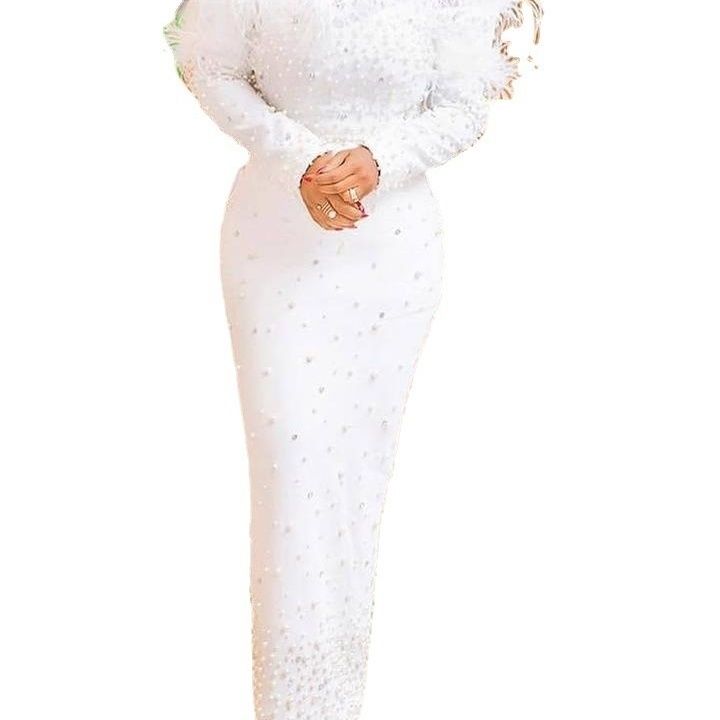 Robe sexy pour femmes avec perles à ongles enveloppées de fesses, nouveau style_voghion.com