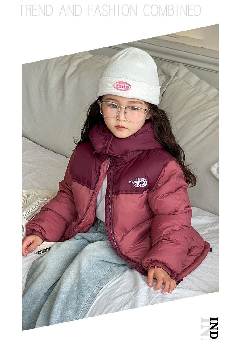 Children's Down Boys Girls Medium Large Children 2025 Autumn And Winter Warm Thickened Short Puffer Jacket Coat_voghion.com