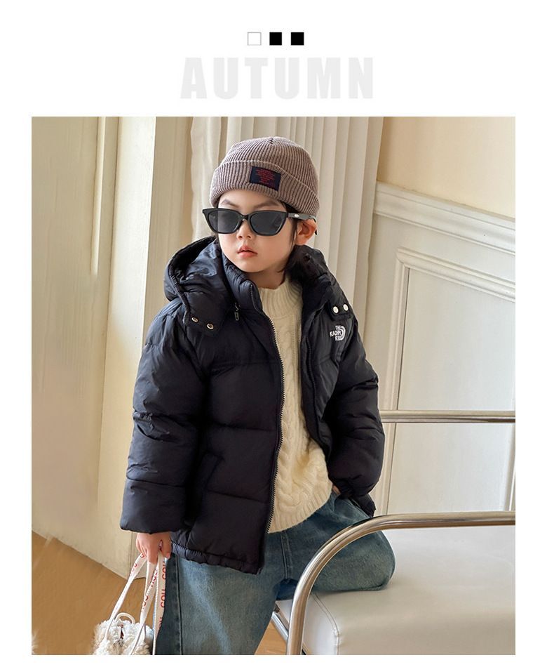 Children's Down Boys Girls Medium Large Children 2025 Autumn And Winter Warm Thickened Short Puffer Jacket Coat_voghion.com