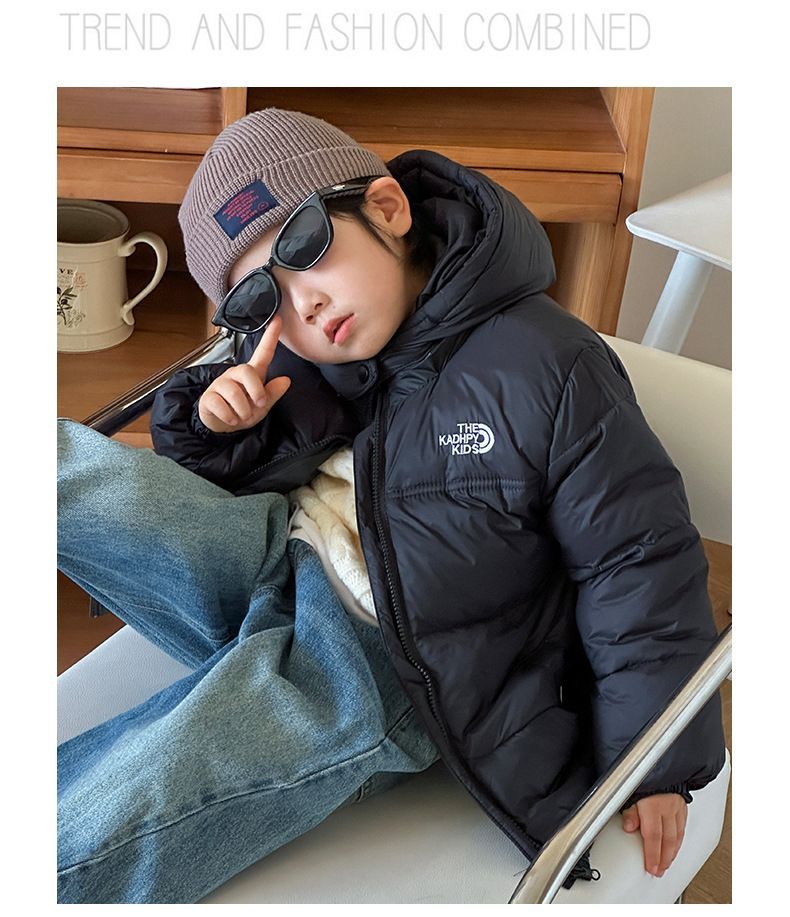 Children's Down Boys Girls Medium Large Children 2025 Autumn And Winter Warm Thickened Short Puffer Jacket Coat_voghion.com