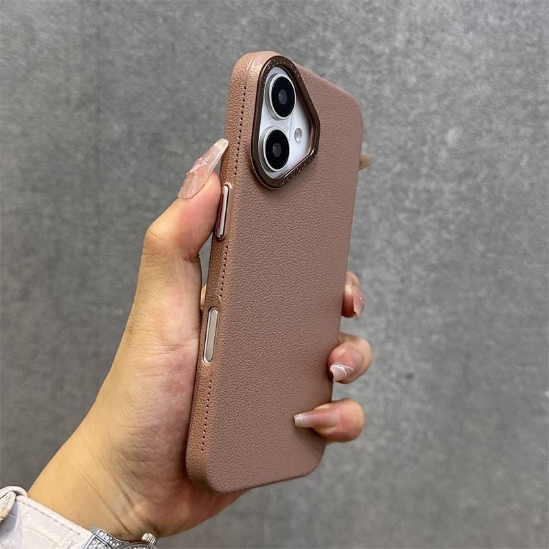 Advanced lychee pattern hard shell suitable for App le 16 phone case, 15promax new model, 13 large holes, 14 simple_voghion.com