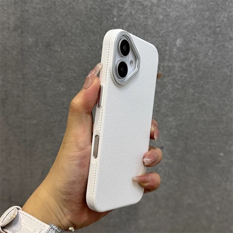 Advanced lychee pattern hard shell suitable for App le 16 phone case, 15promax new model, 13 large holes, 14 simple_voghion.com