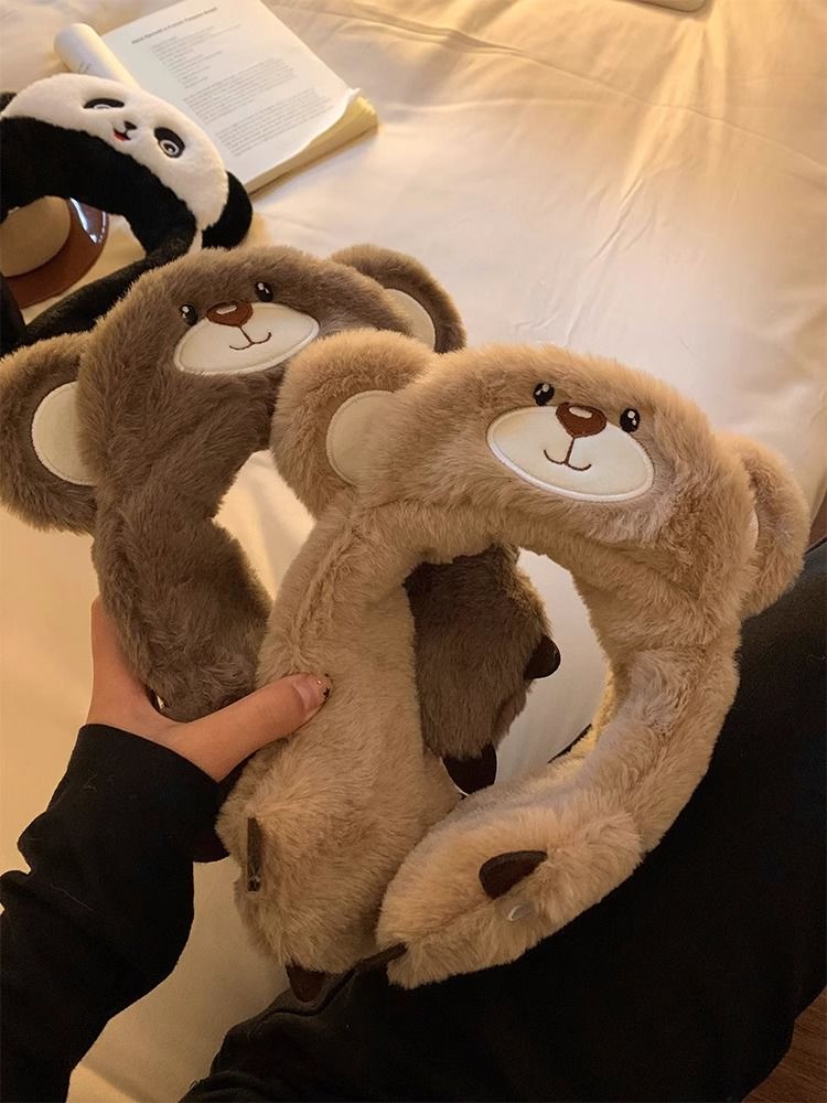 Winter plush earmuffs, unique style and personality, cute little bear, warm and comfortable, wearing it is both beautiful and warm_voghion.com