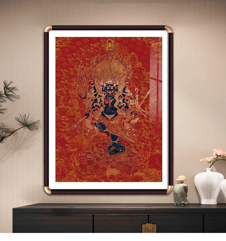 秽迹金刚唐卡挂画西藏手绘复刻壁画佛堂护法神佛像释迦牟尼装饰画 detail 7