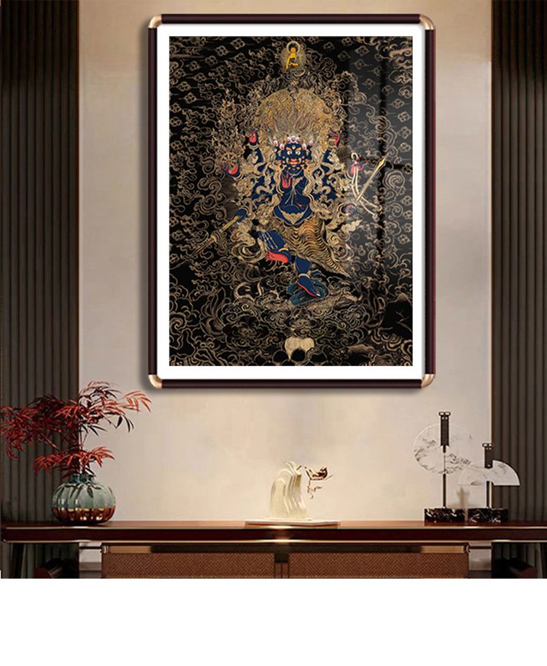 秽迹金刚唐卡挂画西藏手绘复刻壁画佛堂护法神佛像释迦牟尼装饰画 detail 6