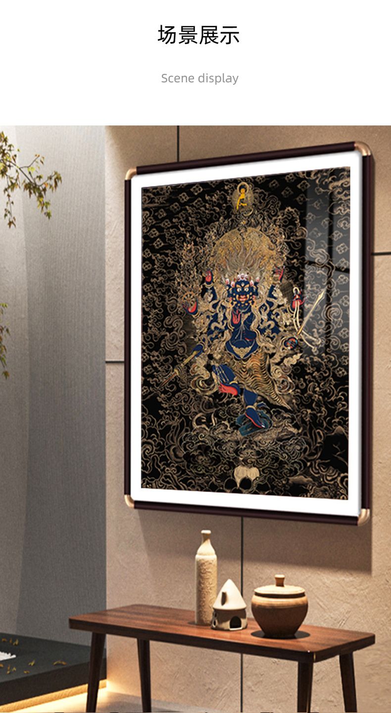 秽迹金刚唐卡挂画西藏手绘复刻壁画佛堂护法神佛像释迦牟尼装饰画 detail 3