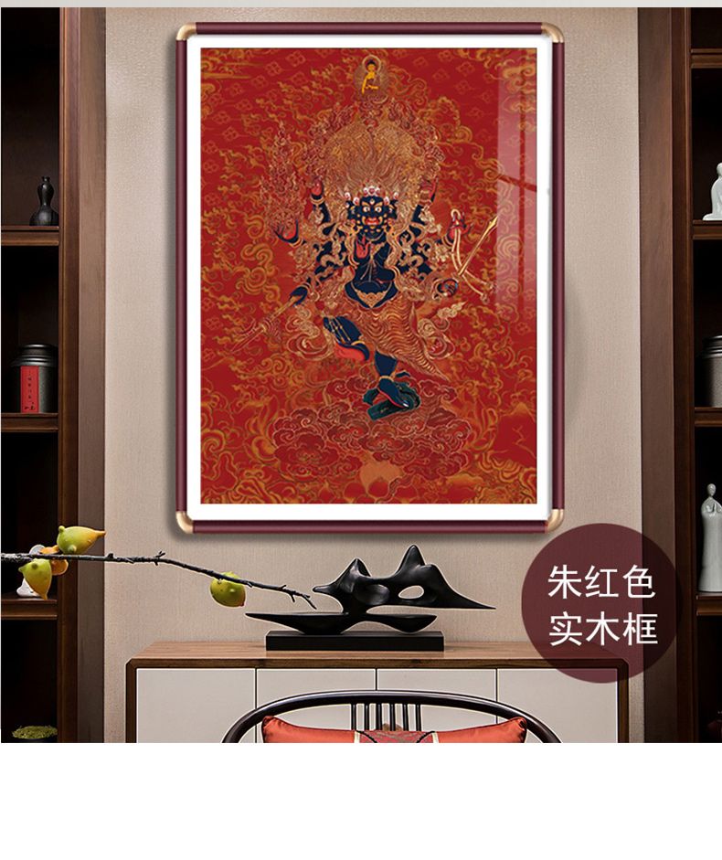 秽迹金刚唐卡挂画西藏手绘复刻壁画佛堂护法神佛像释迦牟尼装饰画 detail 5