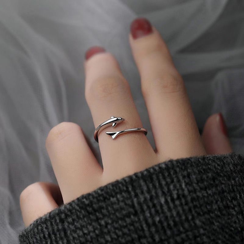 Braccialetto solido in argento con delfino, stile S Fish Born With You, idea regalo per studentesse, da donna, giovane e alla moda._voghion.com