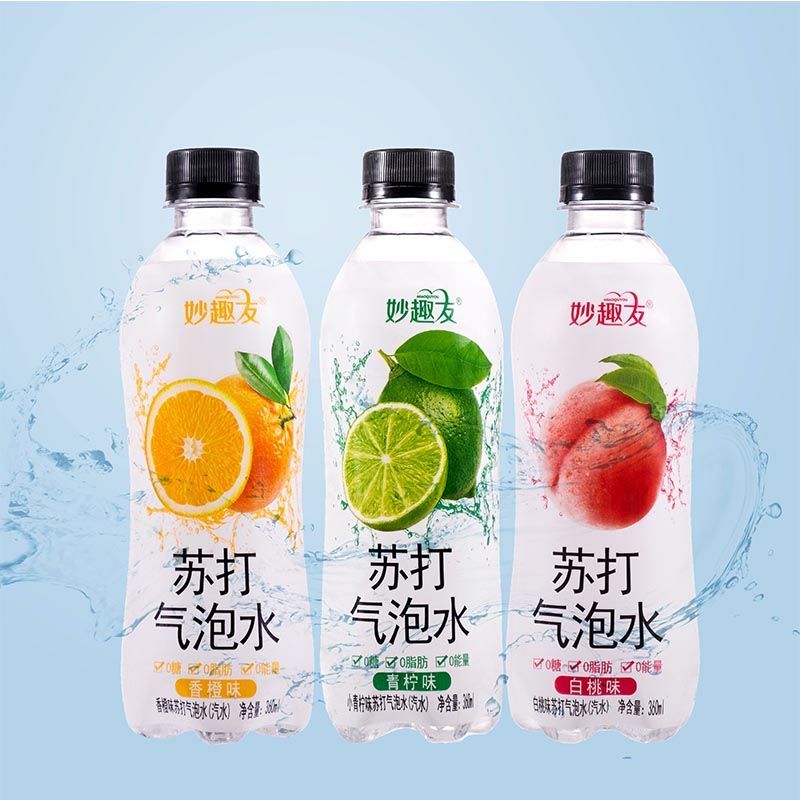 苏打气泡水清新青柠白桃味整箱汽泡水0糖0脂0卡果味饮料