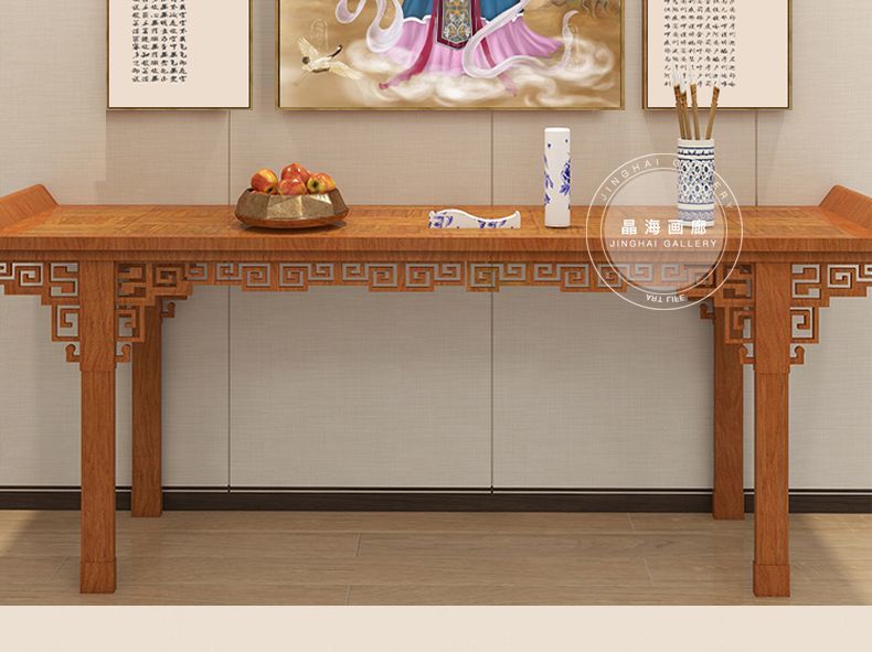 观音菩萨家用坐莲观音大士图佛像挂画中堂三联装饰画供桌白衣观音 4