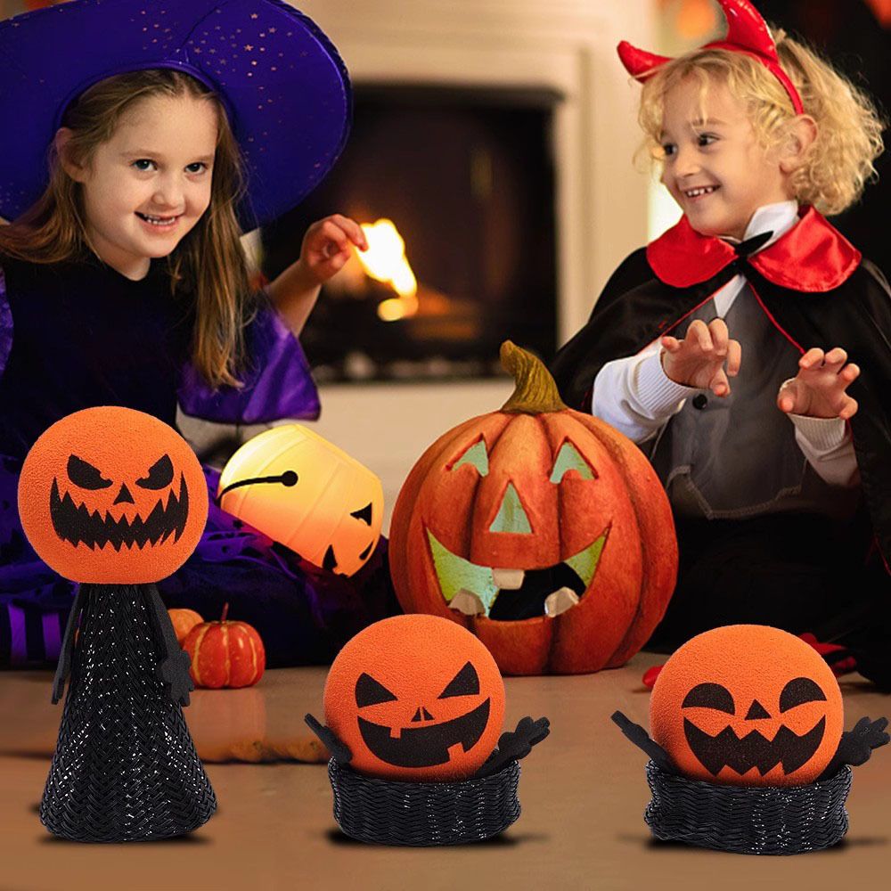 Halloween Elf Pumpkin Head Ghost Bouncing Doll Children's Desktop Finger Decompression Toy Gift_voghion.com