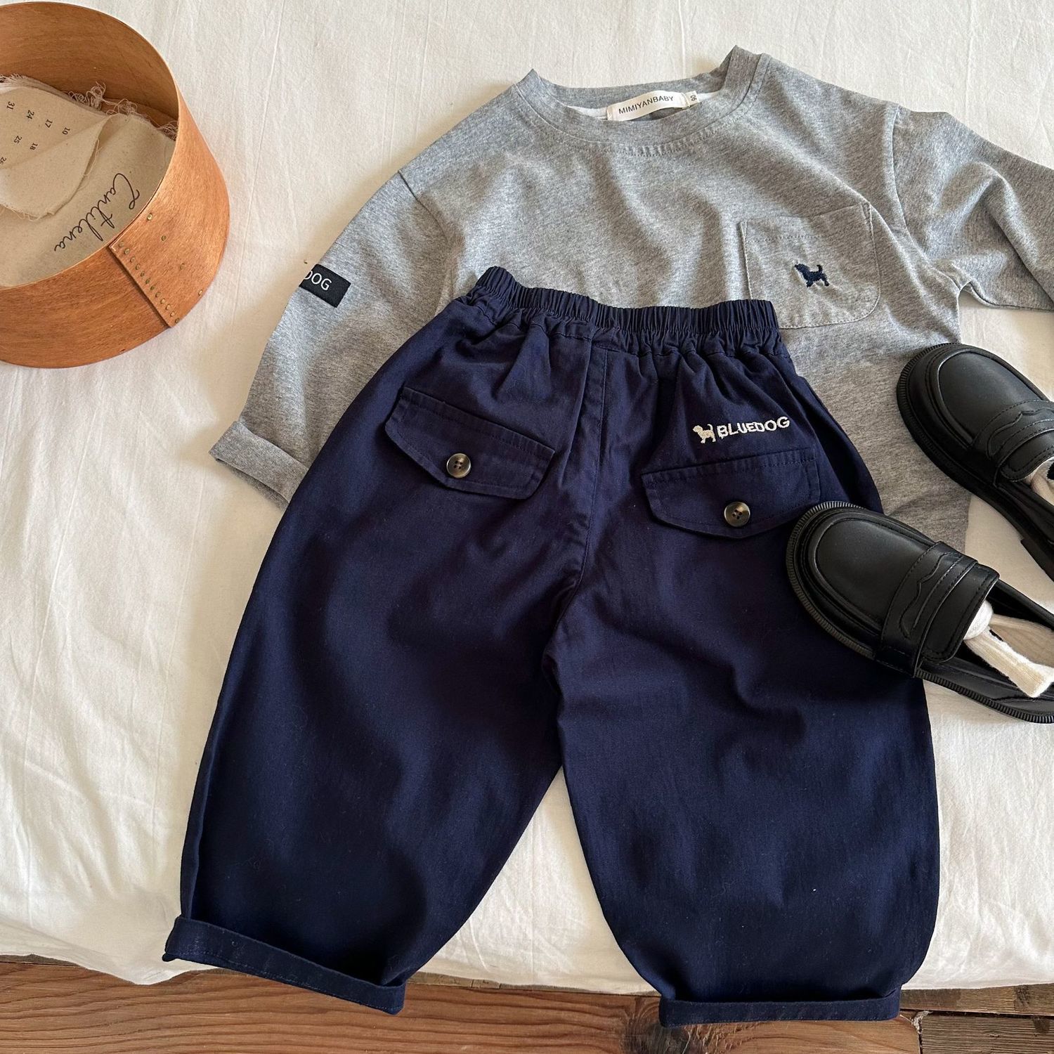 Pantaloni in cotone ricamati per bambini e bambine_voghion.com