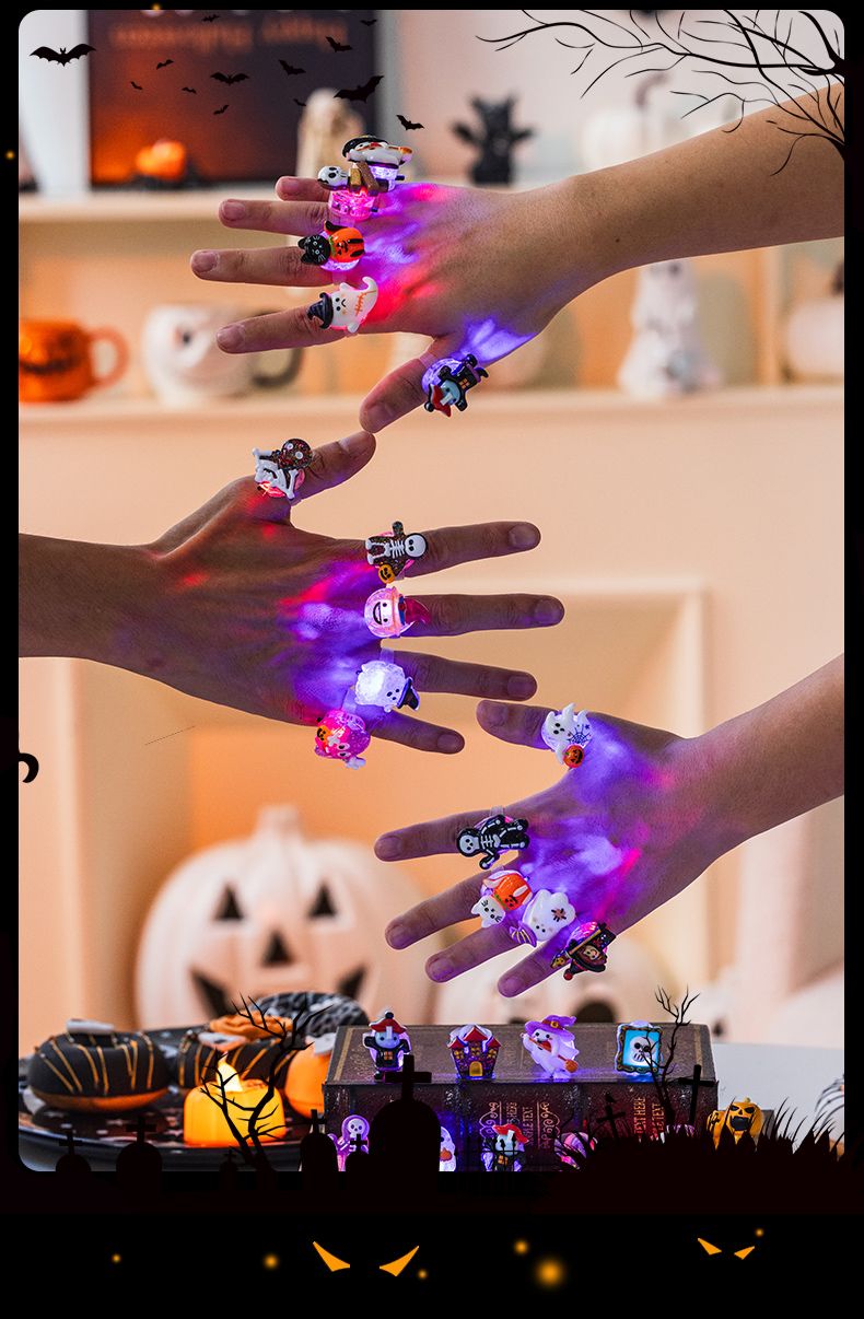 Inel luminos de Halloween, dress up, fantomă, schelet de liliac, petrecere, grădiniță, jucării pentru copii, aranjament scenă de decor_voghion.com