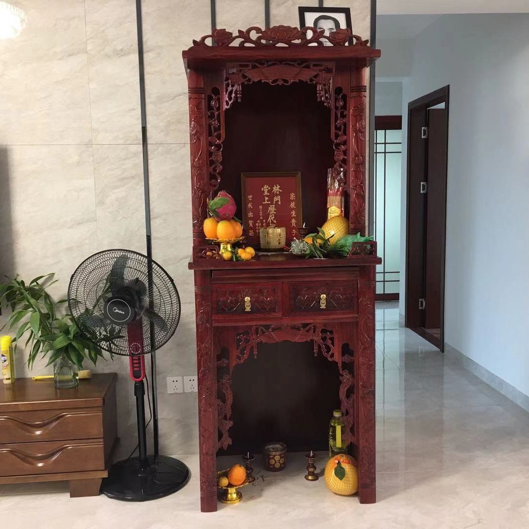 佛柜实木佛桌贡桌地主神台财神爷土地神龛土地公两层佛台供桌家用 4