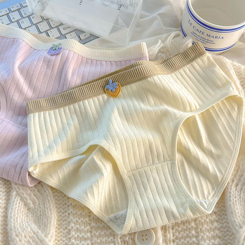 5条内裤女纯棉抗菌中腰无痕舒适初中学生少女透气全棉抑菌平角裤