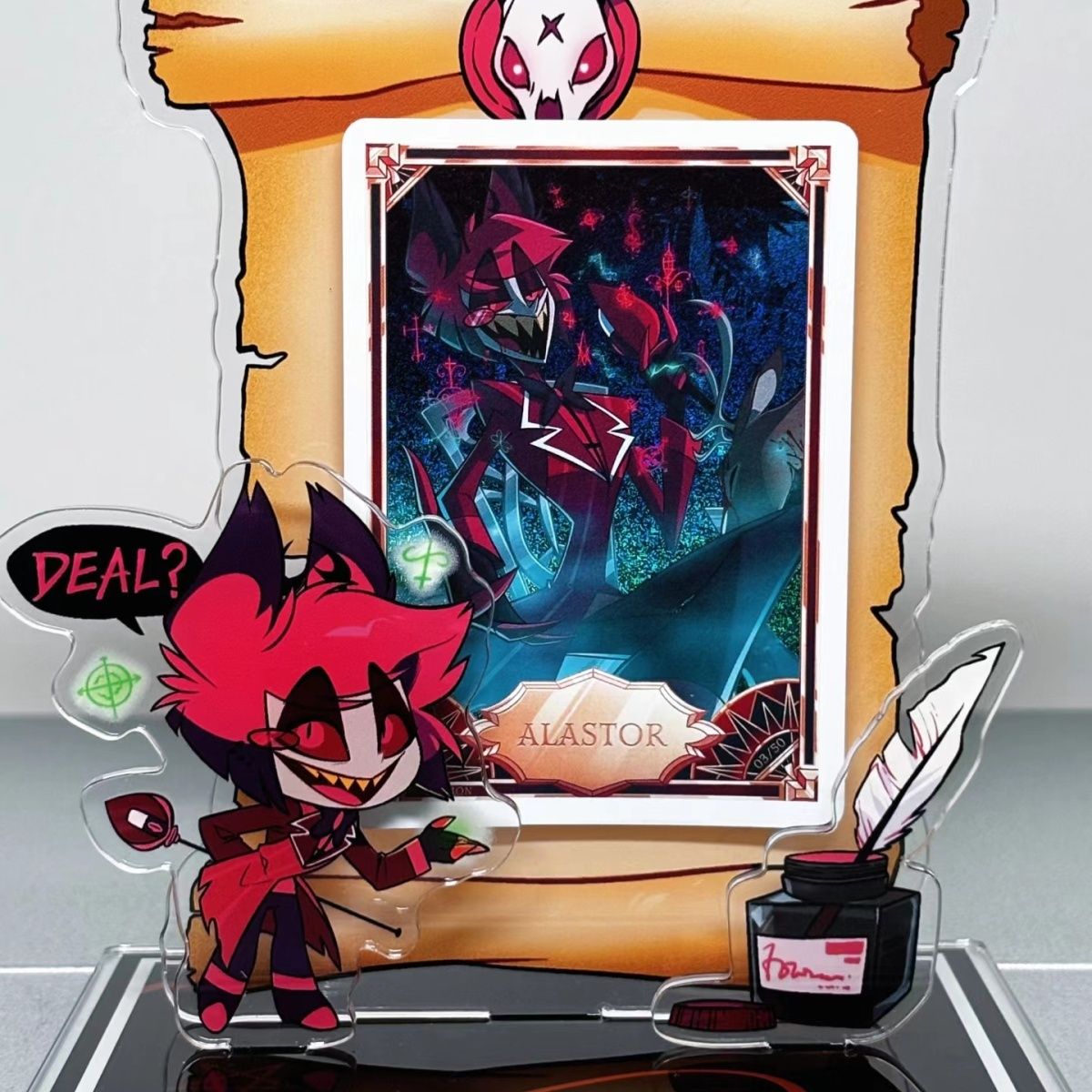 Hazbin Hotel Alastor Insert card Acrylic Stand Model Plate Desk