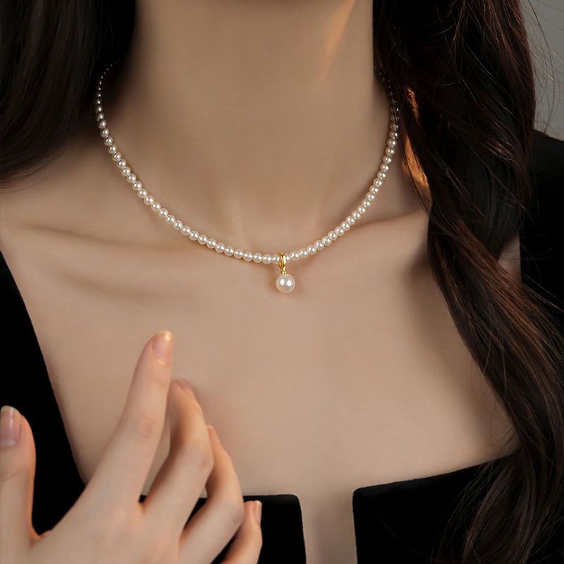 施家小米珠珍Baby项链2025新款爆款纯银锁骨链女珍珠颈链轻奢小众