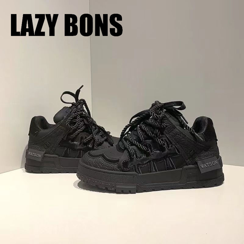LAZY BONS Height Increasing Men's Trendy American Bread 2024 New Autumn Ins Board Dad Shoes 1_voghion.com