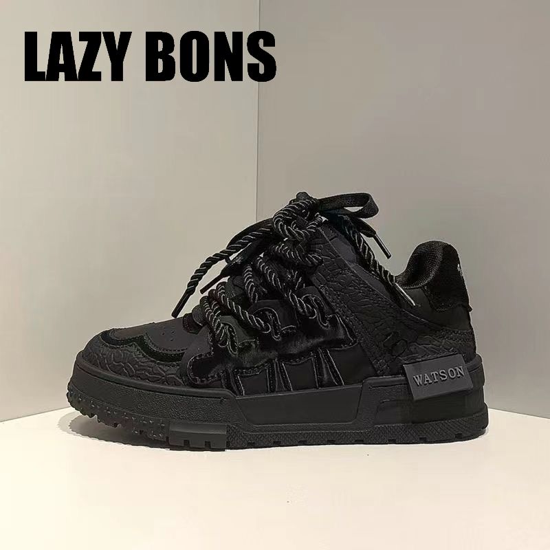 LAZY BONS Height Increasing Men's Trendy American Bread 2024 New Autumn Ins Board Dad Shoes 1_voghion.com