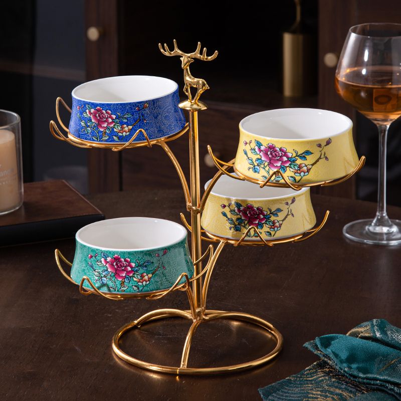 New Chinese Style Private Cuisine Specialty Plating Ceramic Snack Set Open Kitchen Cold Dish Display Tray High-end Hotel_voghion.com