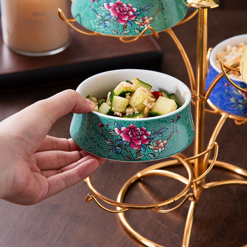 New Chinese Style Private Cuisine Specialty Plating Ceramic Snack Set Open Kitchen Cold Dish Display Tray High-end Hotel_voghion.com
