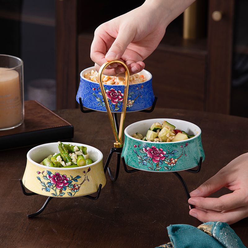 New Chinese Style Private Cuisine Specialty Plating Ceramic Snack Set Open Kitchen Cold Dish Display Tray High-end Hotel_voghion.com